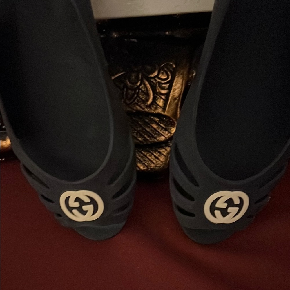 Gucci Blue Authentic Logo Flats - Picture 3 of 10